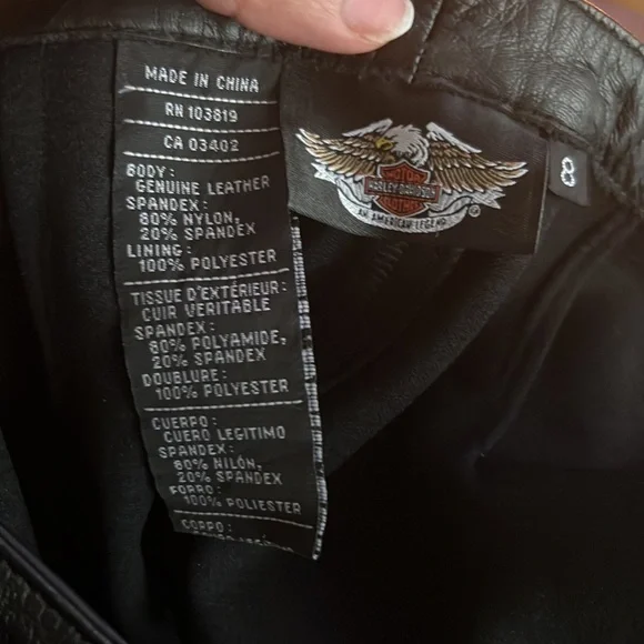 Harley-Davidson Black Leather at Front Pants‎